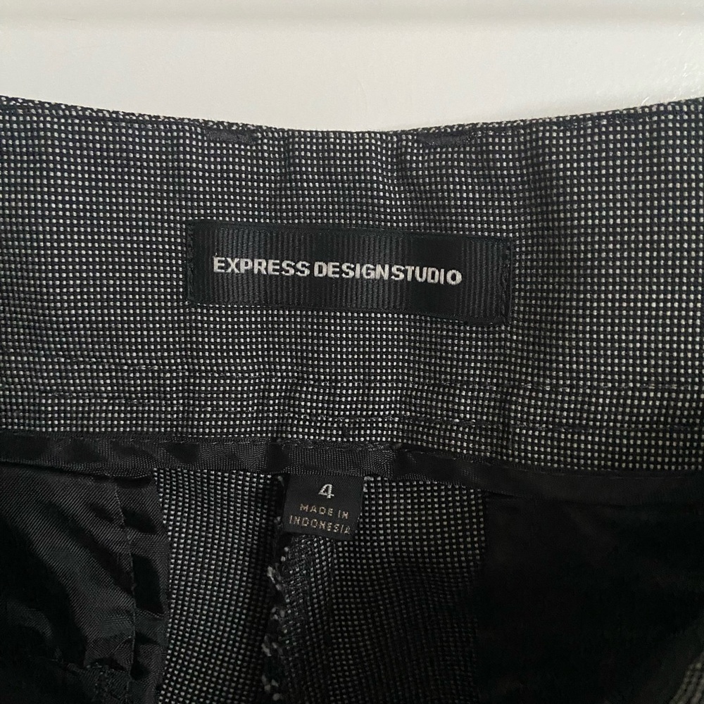 Express Design Studio Black Microcheck Pattern Cr… - image 3